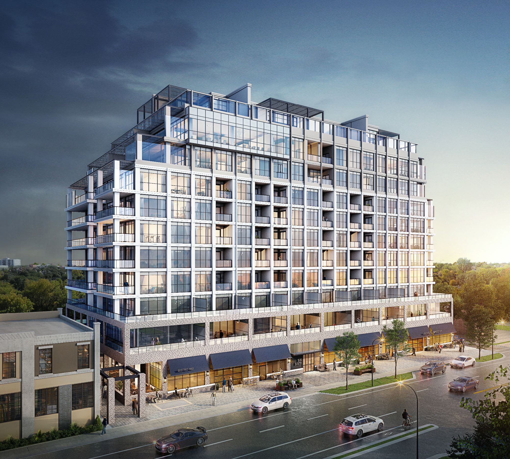 Illustration rendering of building at 660 Belmont